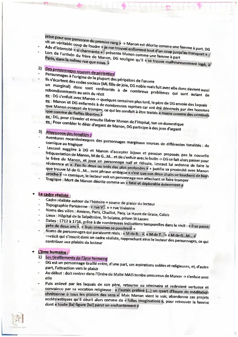 ●
Dissertation Manon Lescaut
Titre complet : Histoire du chevalier Des Grieux et de Manon Lescaut
Abbé Prévost:
Fuit le couvent à 2 reprises