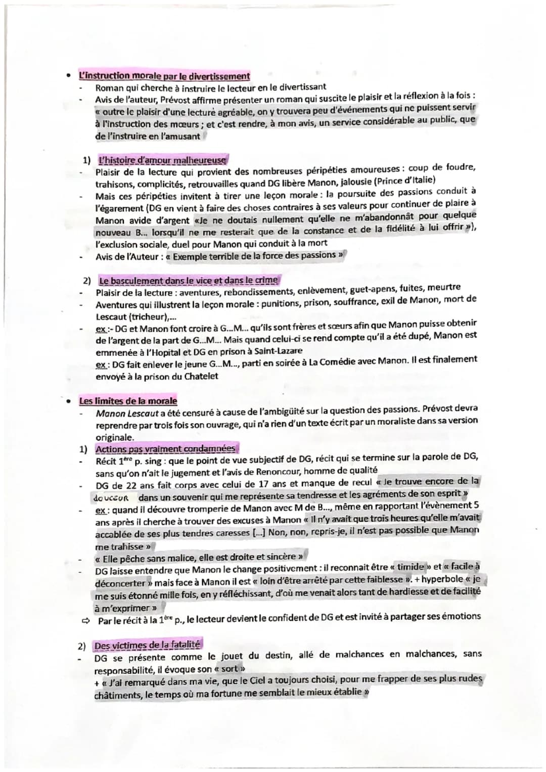 ●
Dissertation Manon Lescaut
Titre complet : Histoire du chevalier Des Grieux et de Manon Lescaut
Abbé Prévost:
Fuit le couvent à 2 reprises