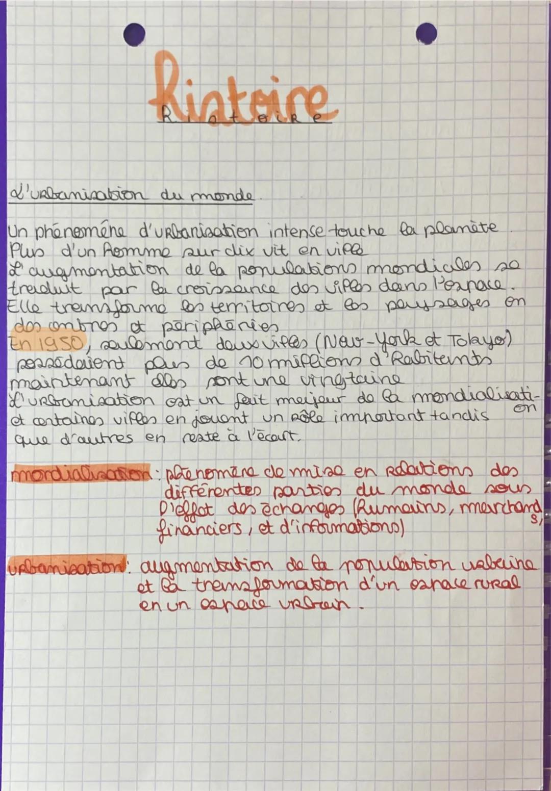 L’urbanisation Dans le Monde! 