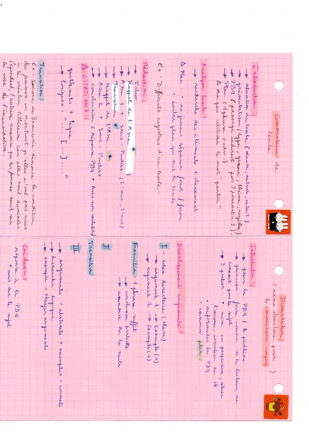 Méthodologie Français: dissertation/commentaire
