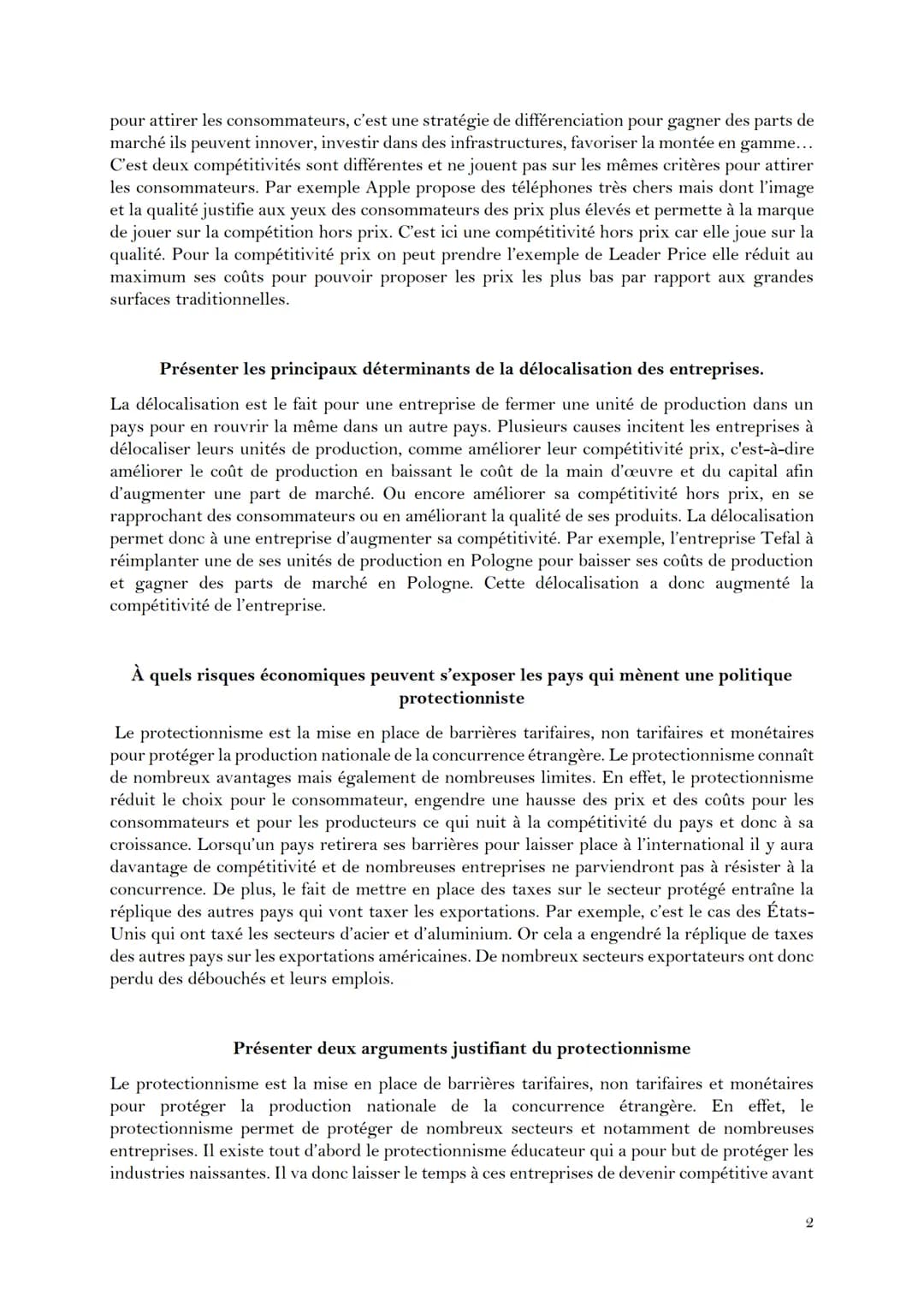 EC1-COMMERCE INTERNATIONAL
Présentez le concept de différenciation.
Pour parler ainsi de différenciation, il faut tout d'abord un échange in