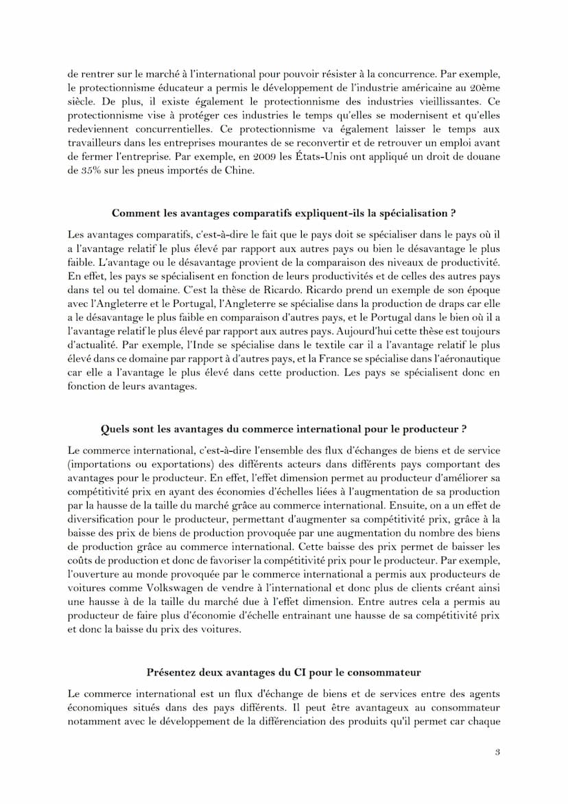 EC1-COMMERCE INTERNATIONAL
Présentez le concept de différenciation.
Pour parler ainsi de différenciation, il faut tout d'abord un échange in