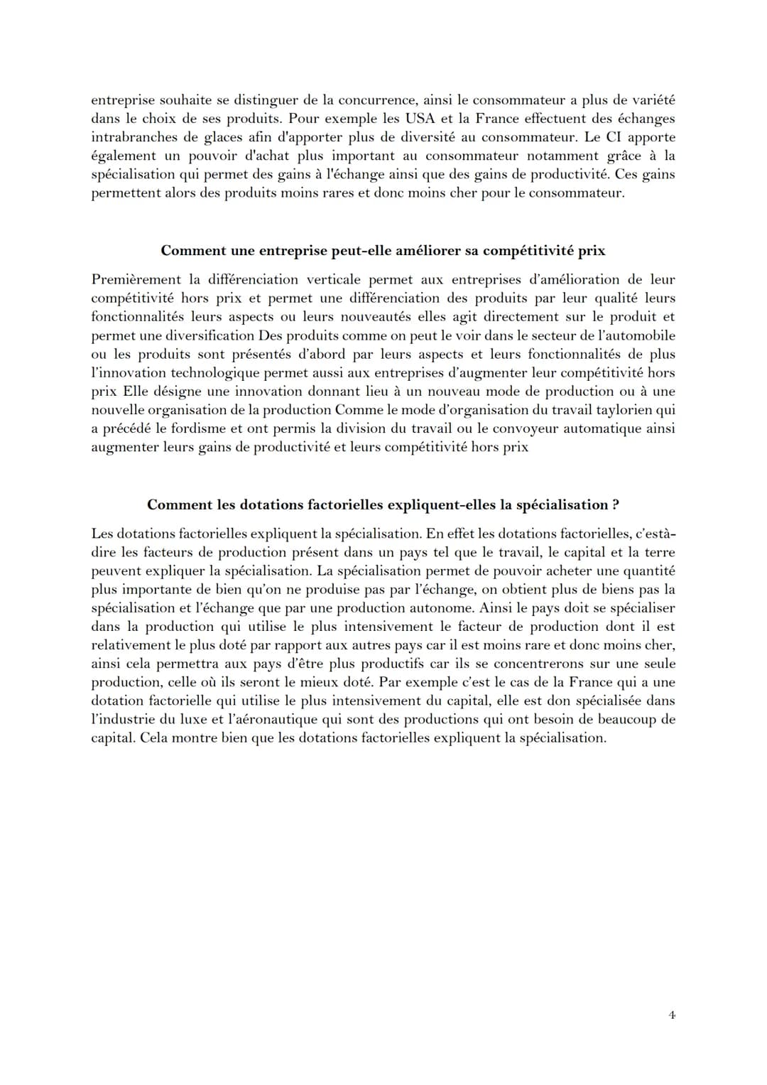 EC1-COMMERCE INTERNATIONAL
Présentez le concept de différenciation.
Pour parler ainsi de différenciation, il faut tout d'abord un échange in