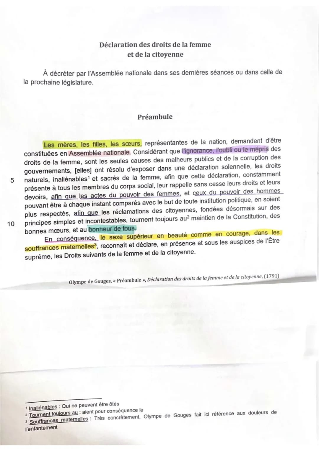 5
10
Déclaration des droits de la femme
et de la citoyenne
À décréter par l'Assemblée nationale dans ses dernières séances ou dans celle de
