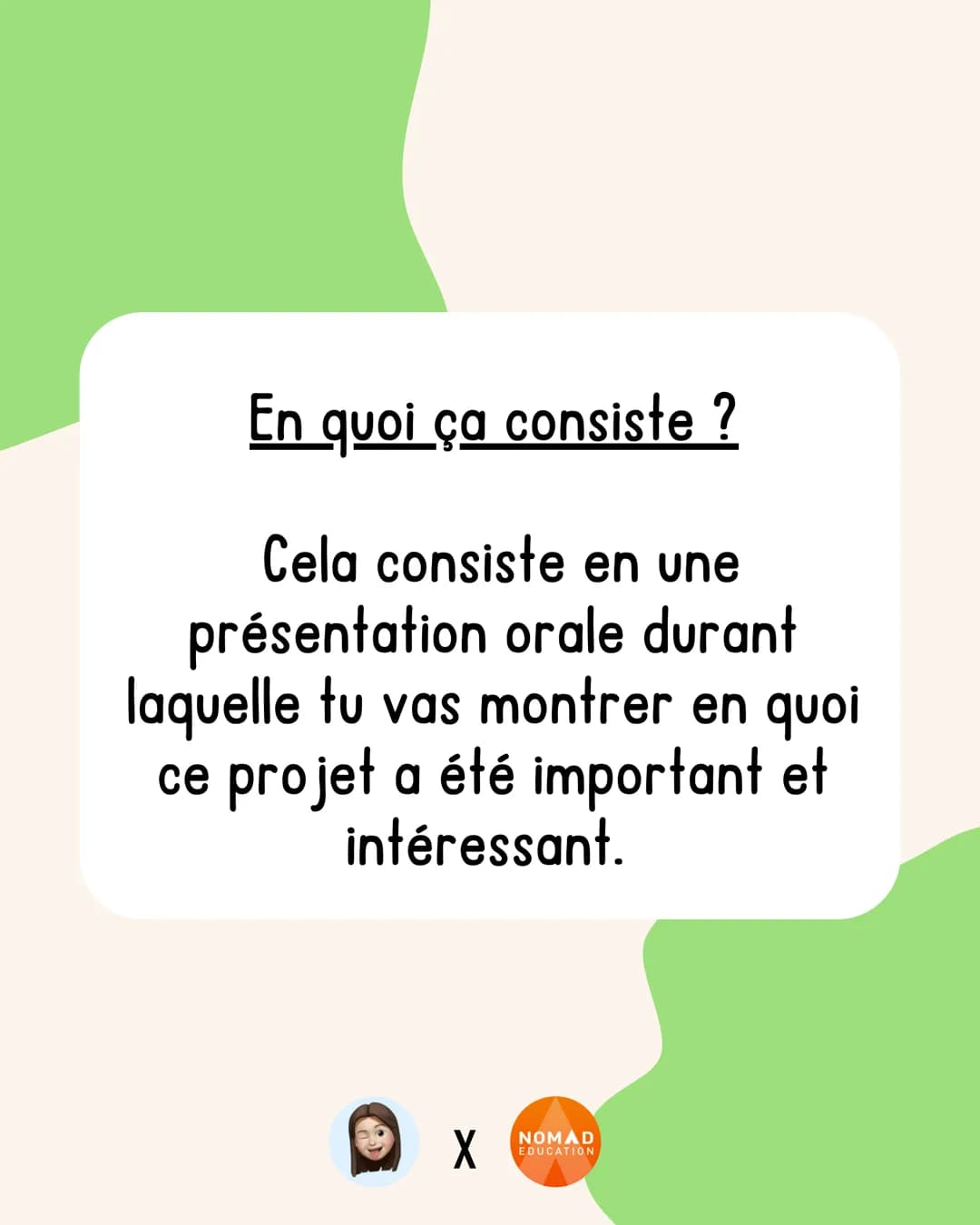 TOUT sur l'oral
du brevet Oublie pas
de t'abonner
pour ne rien louper..
L'épreuve :
L'oral du Brevet est la
soutenance d'un projet réalisé
d