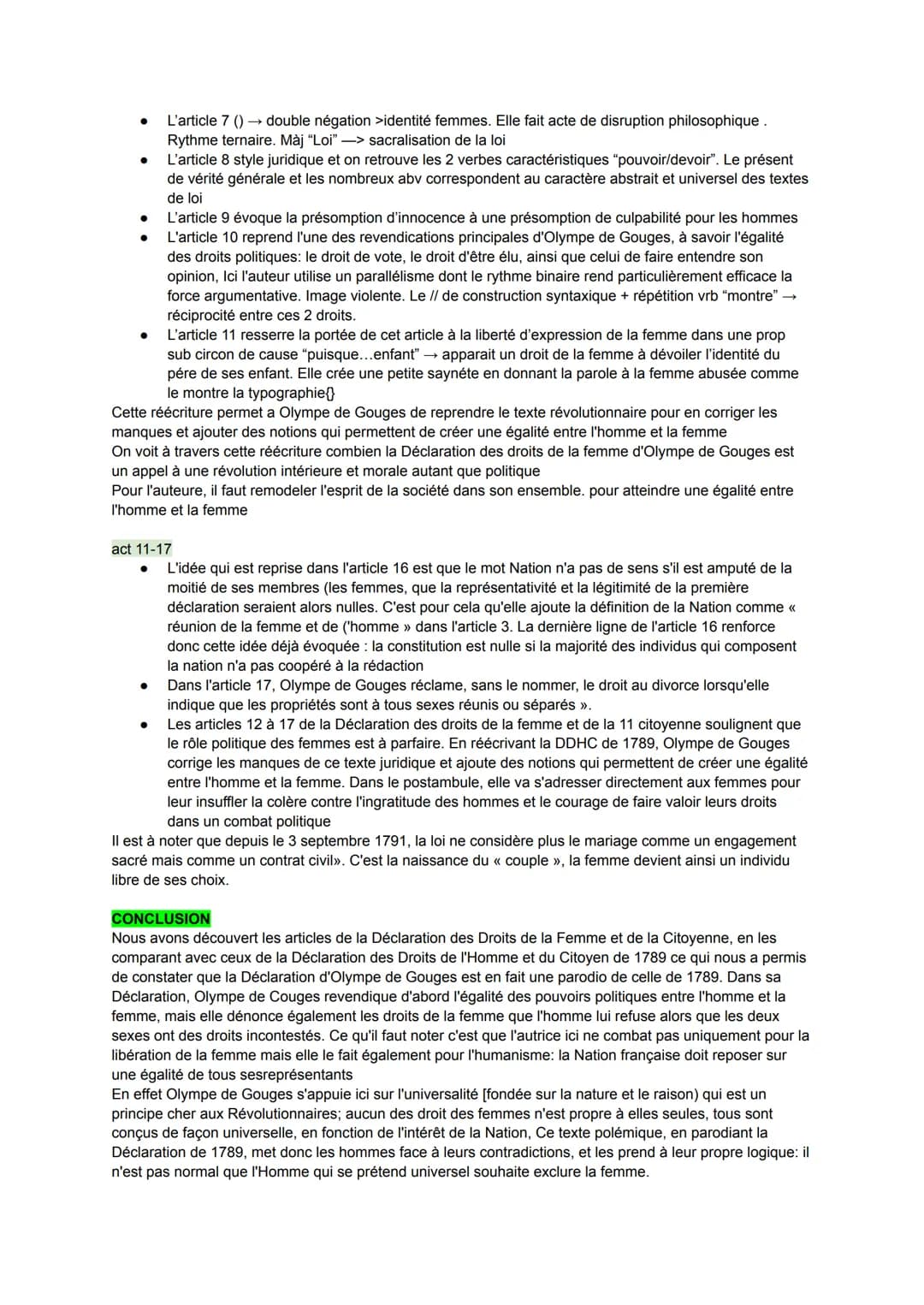 DDFC d'Olympe de Gouge
INTRO:
Marie Gouze, dit Olympe de Gouges écrit la DDFC à la fois en prolongement et en réaction à la DDHC de
1789. La