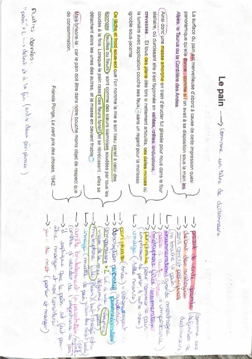 TEXTE 4 BAC
INTRODUCTION
CARTE D'IDENTITE:
titre : Le Pain
auteur: Francis Ponge
.
.
MOUVEMENTS:
e
1er paragraphe presentation merveilleuse 