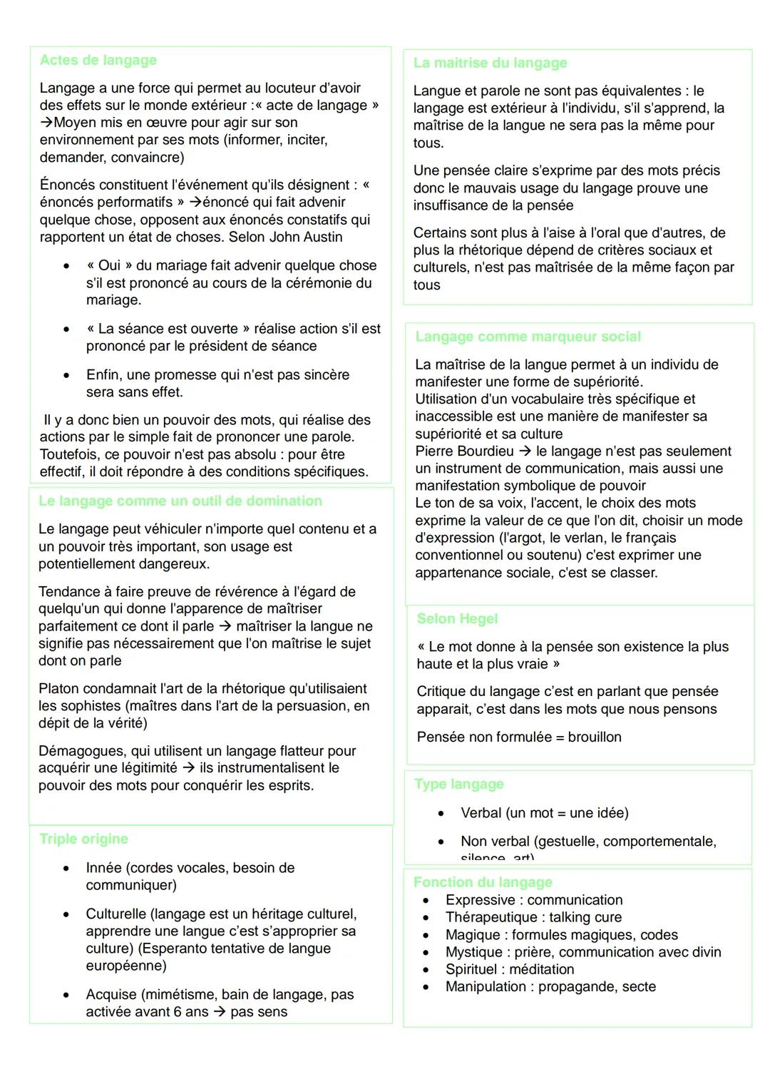 --- OCR Start ---
Etymologie
Vient du latin →
<< lingua >> langue,
parole, langage
Vient du grec →
<< logos >> discours +
Langage
Langage
Dé