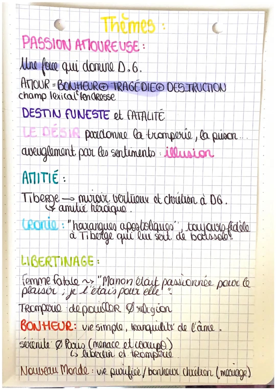 Themes
PASSION AMOUREUSE:
Une foice qui domine D.6.
AMOUR - BONHEUR TRAGÉDIE DESTRUCTION
champ lexical ten dresse
DESTIN FUNESTE et FATALITE