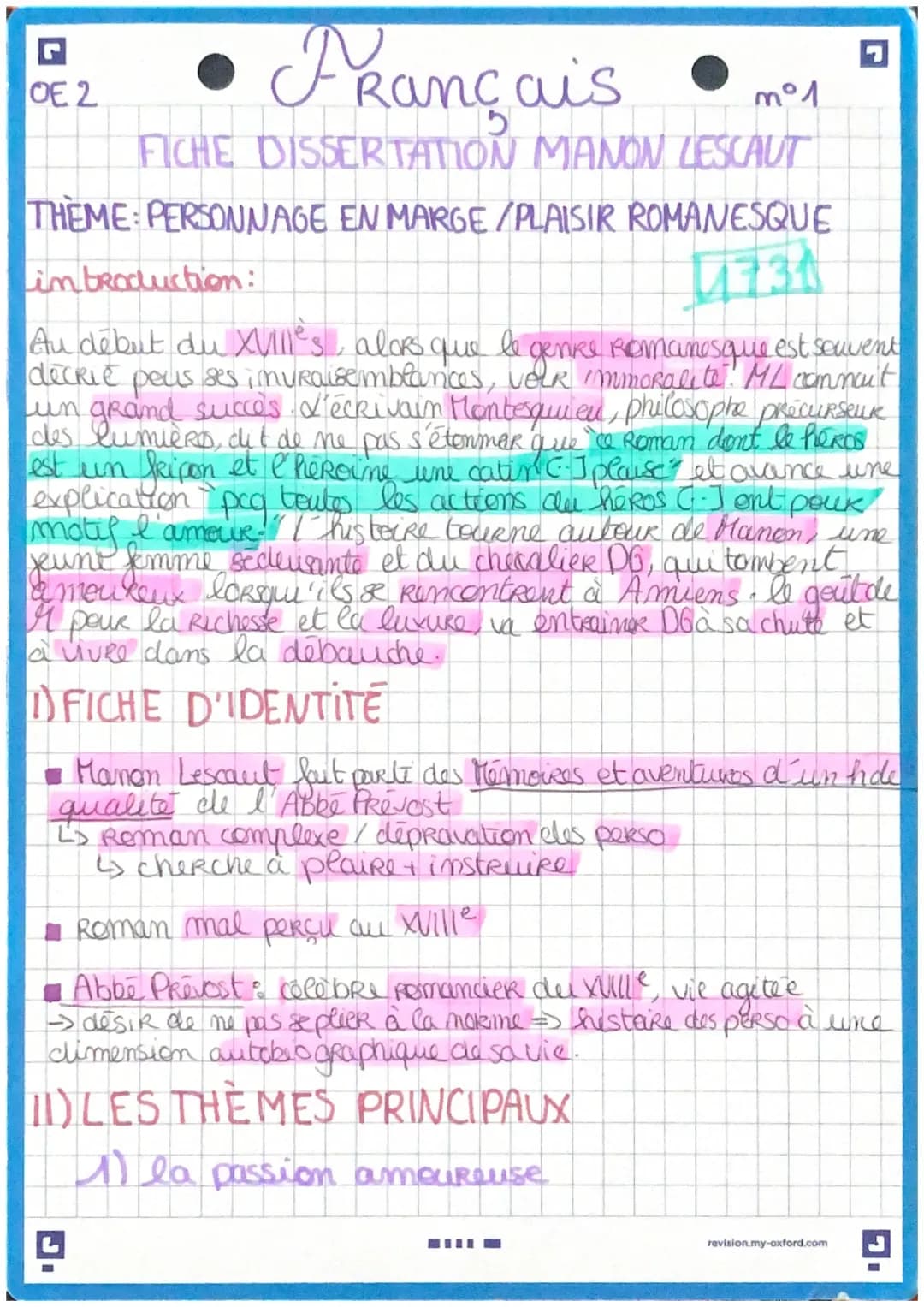 Manon Lescaut : Ton Guide Amusant pour la Dissertation et le Résumé