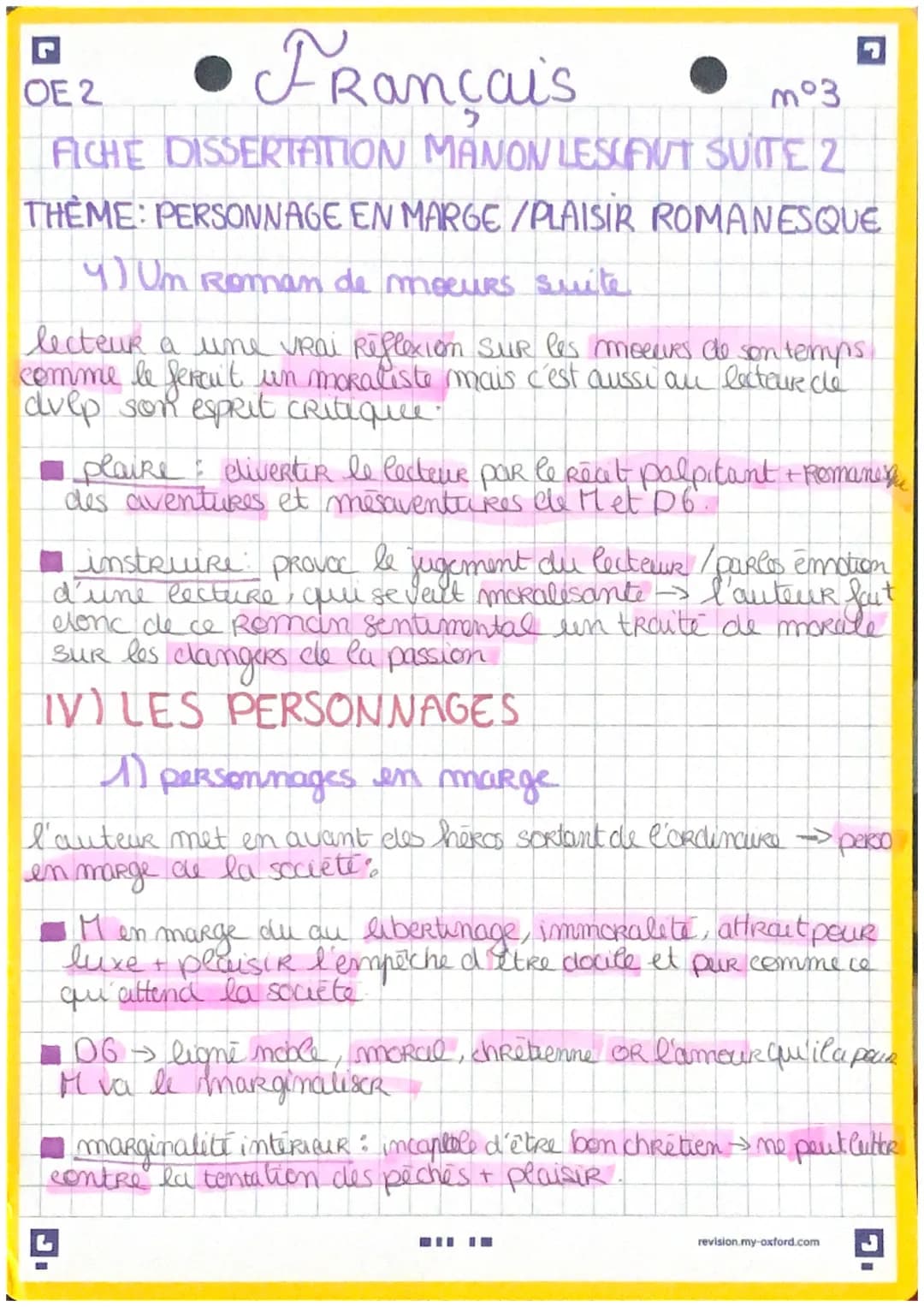 Français
mᵒ1
FICHE DISSERTATION MANON LESCAUT
ZESCA
THEME: PERSONNAGE EN MARGE/PLAISIR ROMANESQUE
OE 2
introduction:
deckie
Au début du XVil