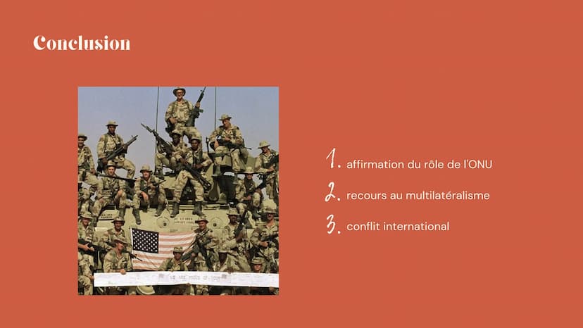 la première
Guerre du Golfe
Freton Ophélie Tle hggsp
Thème 2 En quoi la première Guerre du
Golfe est un conflit
d'envergure internationale, 