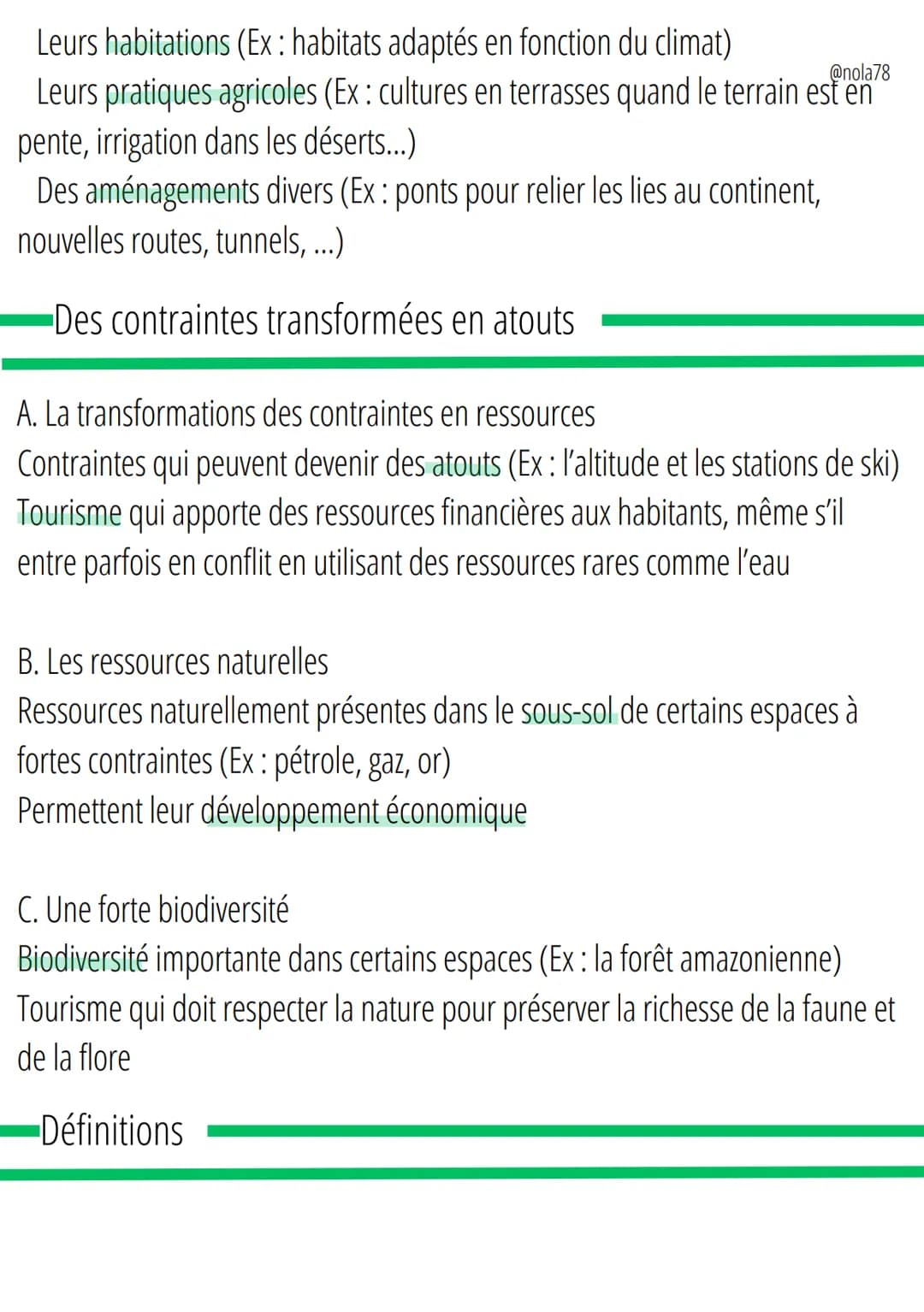 Habiter un espace à forte
contraintes
Des milieux contraignants
A. Des milieux contraignants
A. Certains milieux présentent des contraintes
