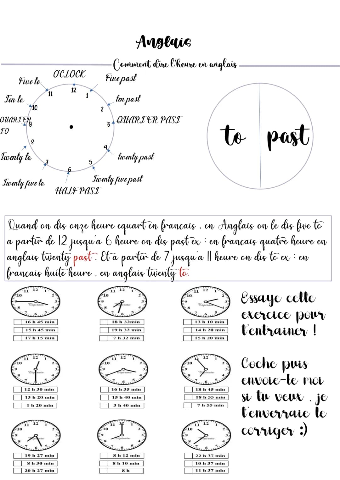 Five to
Ten to
QUARTER
ΤΟ
10
8
Twenty to
Twenty five to
10
000
11 12
Cipirate
O'CLOCK
11
16 h 45 min
15 h 45 min
11 12
17 h 15 min
12 h 30 m