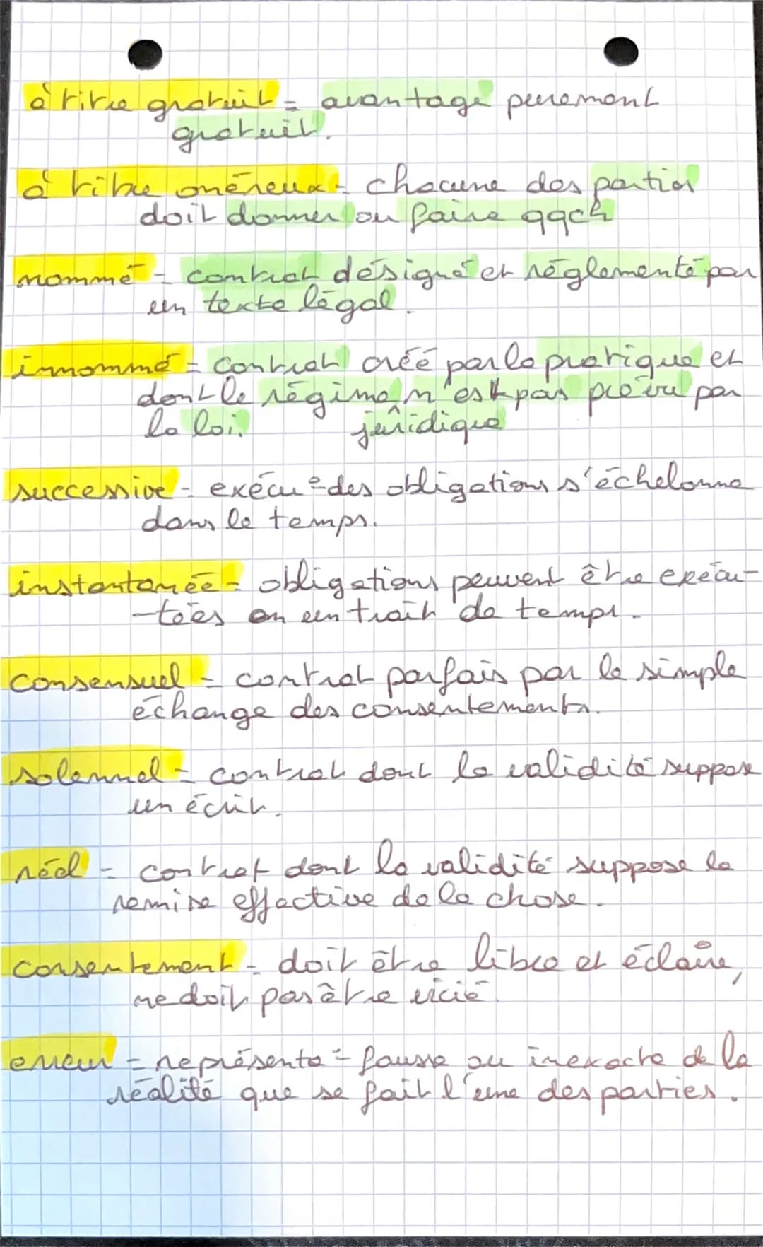 Droit Definition.
Themes: Droit des contrats.
Chapitre 1: La formation du contral
contrat - accord de volonté entre complusieur
personnes
Le