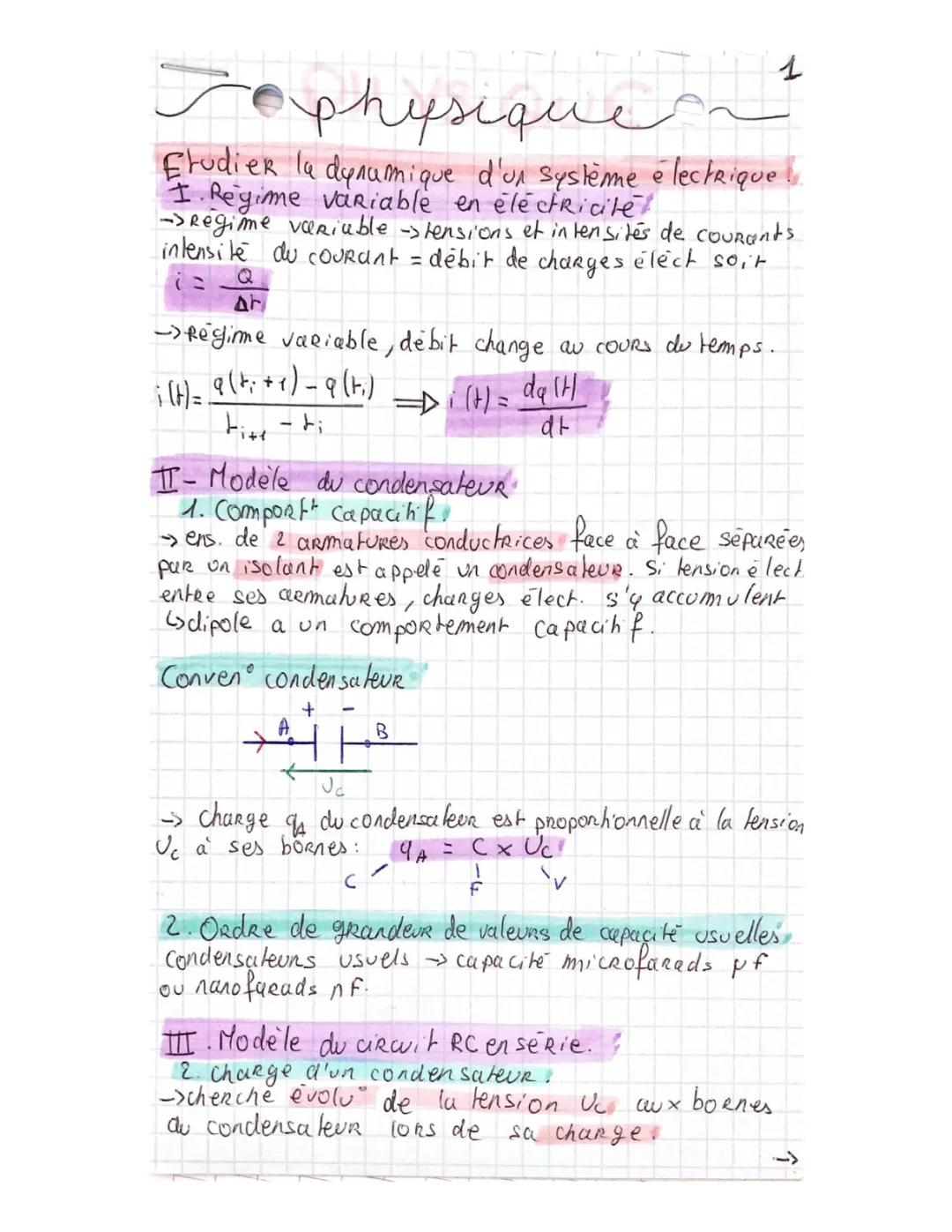 Sujet Bac Dynamique d'un Système Électrique - Cours et Exercices Condensateur Terminale