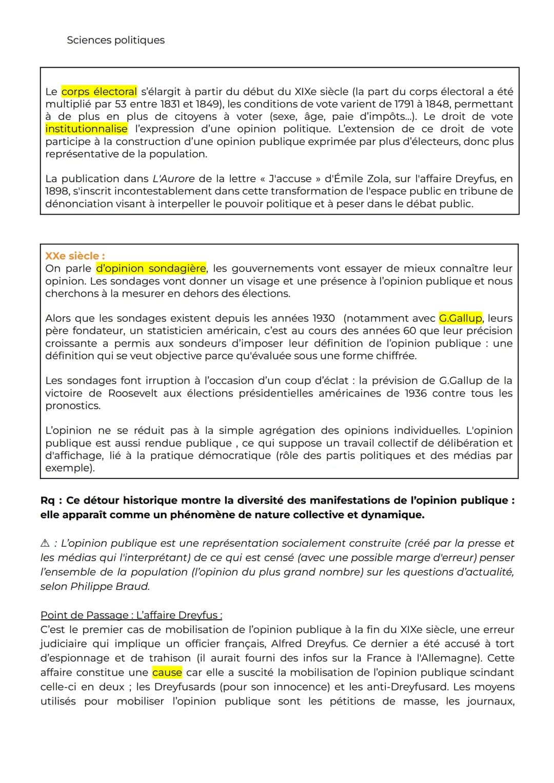 Sciences politiques
Chap 1: Comment se forme et s'exprime l'opinion publique ?
Introduction:
La notion d'opinion publique évolue au fil du t