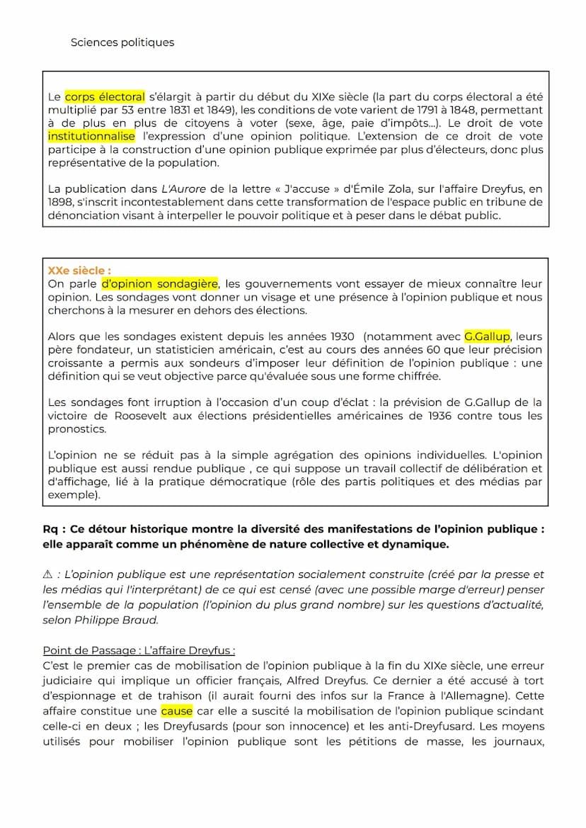 Sciences politiques
Chap 1: Comment se forme et s'exprime l'opinion publique ?
Introduction:
La notion d'opinion publique évolue au fil du t