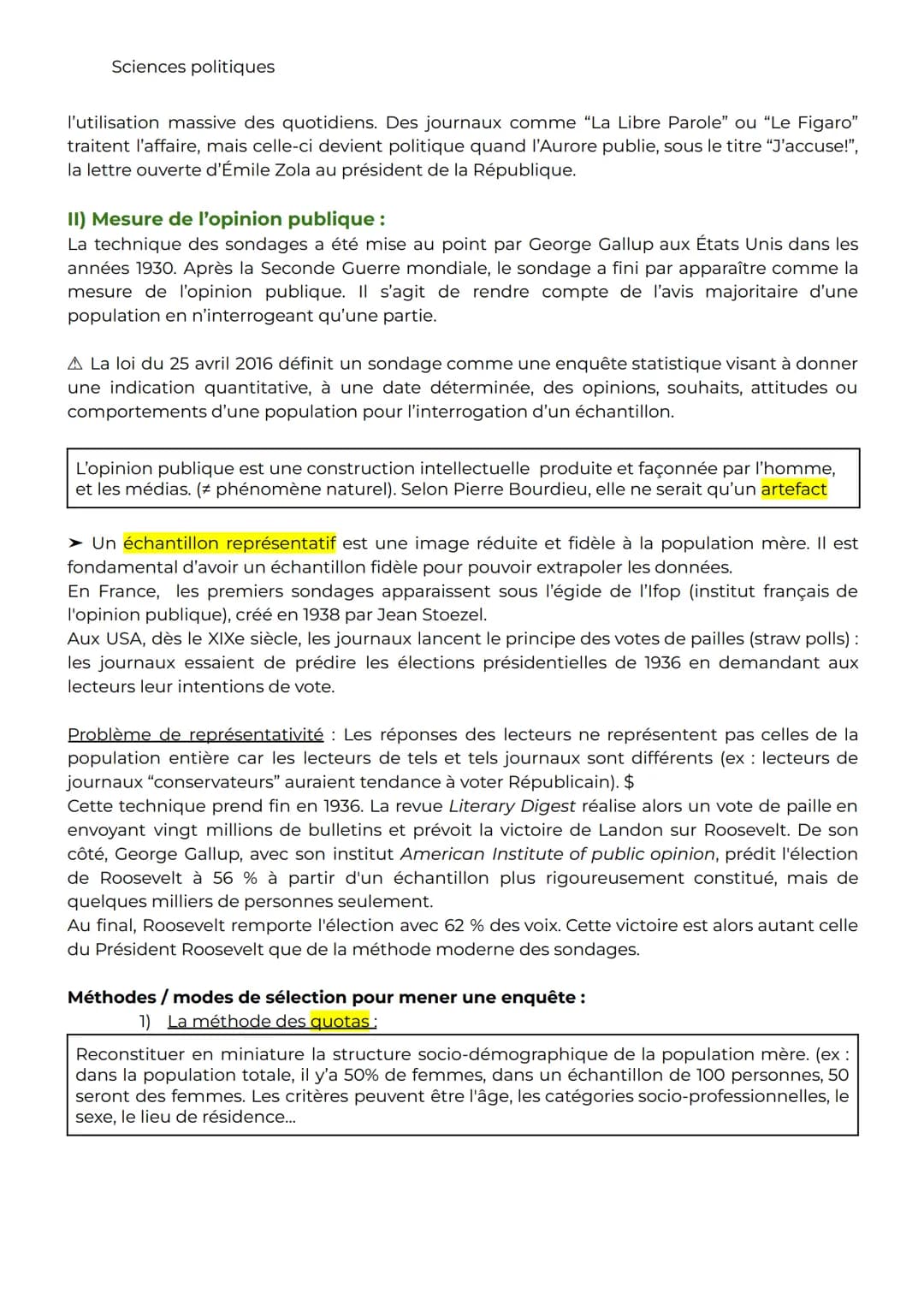 Sciences politiques
Chap 1: Comment se forme et s'exprime l'opinion publique ?
Introduction:
La notion d'opinion publique évolue au fil du t
