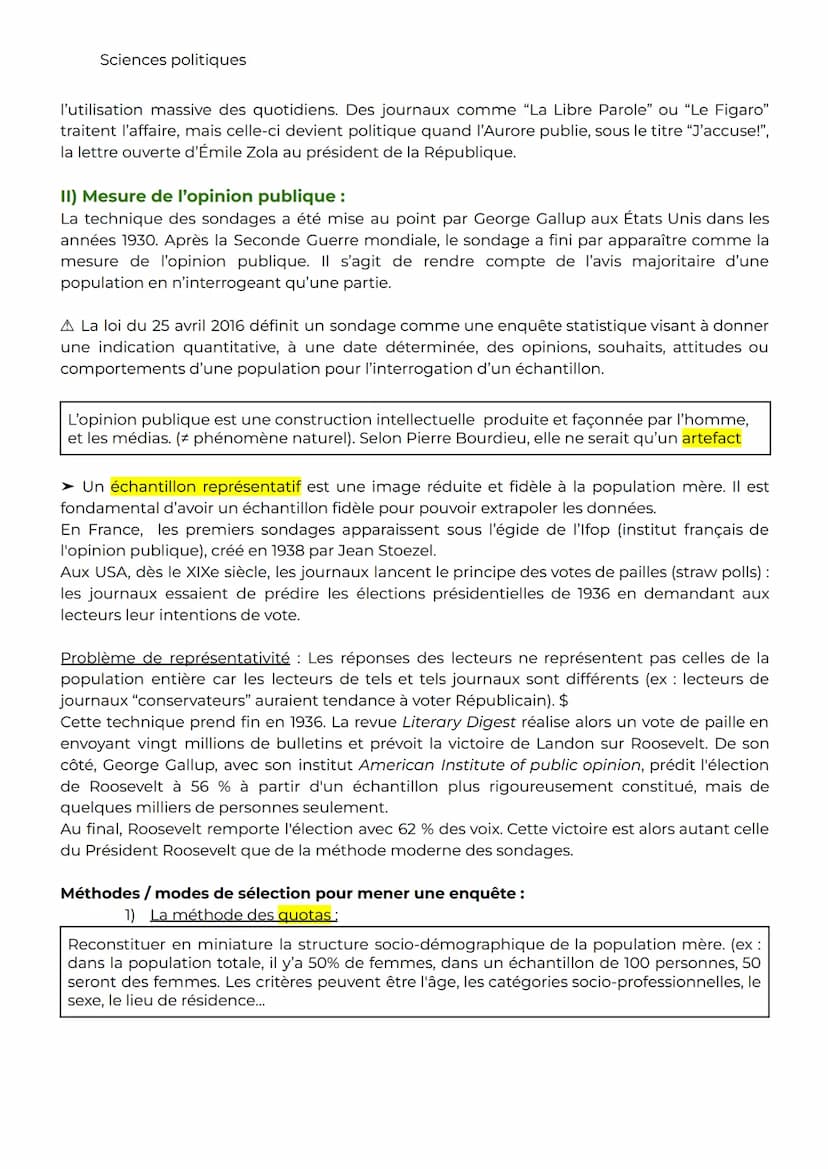 Sciences politiques
Chap 1: Comment se forme et s'exprime l'opinion publique ?
Introduction:
La notion d'opinion publique évolue au fil du t