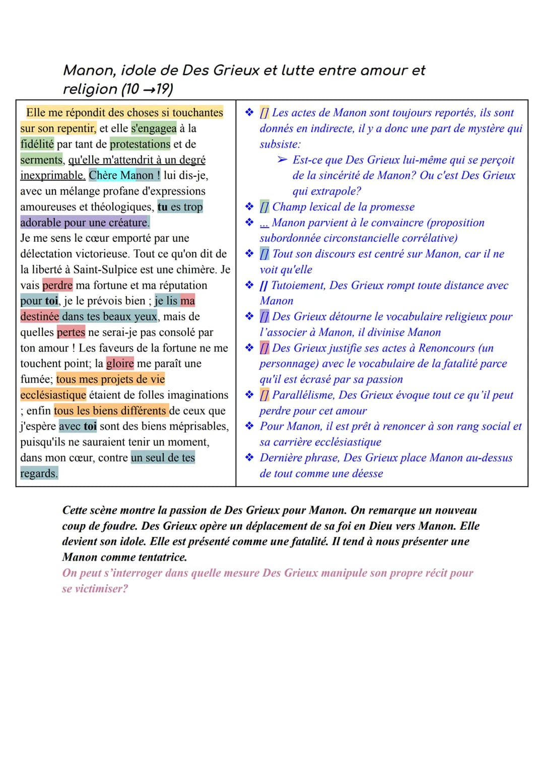 Texte 7: Manon Lescaut
L'histoire du Chevalier Des Grieux et de Manon Lescaut a été écrit par
l'abbé Prévost en 1731. Mais, il fut jugé scan