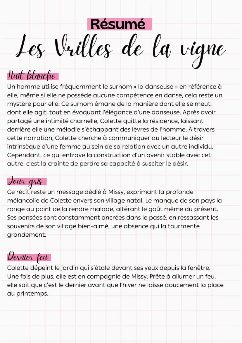 Résumé
Les Vrilles de la vigne
Les villes de la vigne
C'est le récit d'un rossignol mélodieux, captivé par le chant, et qui a
l'habitude de 