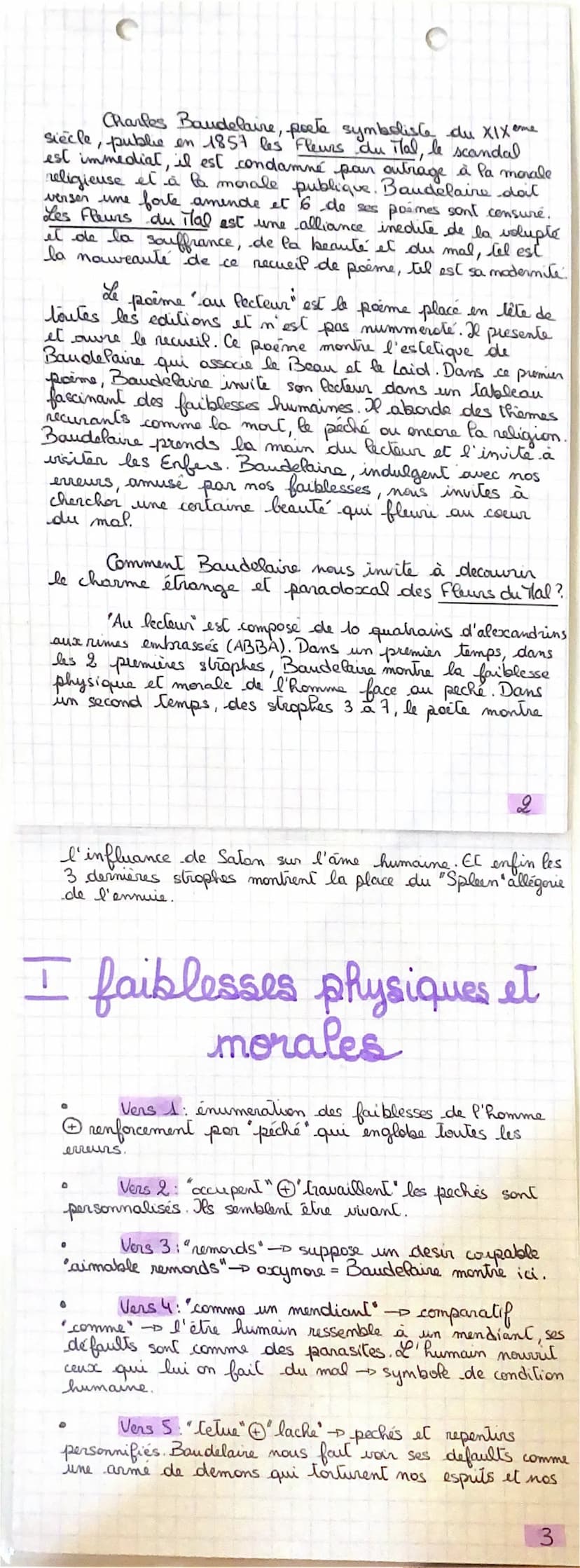 
<p>Le poème "Au Lecteur" de Charles Baudelaire est le poème d'ouverture de son recueil "Les Fleurs du Mal". Baudelaire invite ses lecteurs 