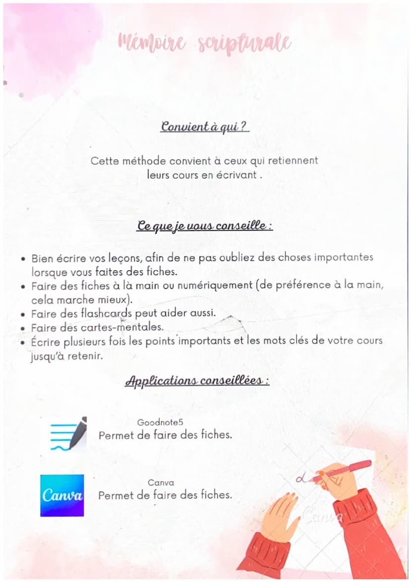 @studygirl
27
Comment réviser ?
méthodes de révision Convient à qui?
Cette méthode convient à ceux qui
retiennent leurs cours rien qu'en éco