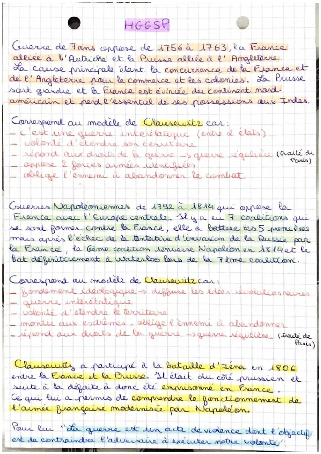 La guerre selon Clausewitz et les guerres napoléoniennes simplifiées