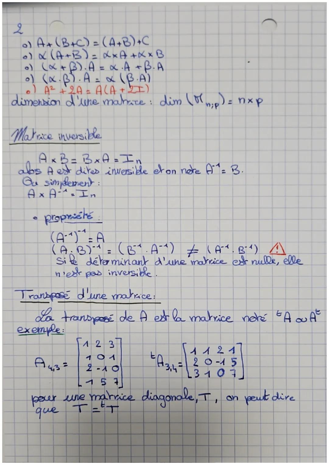 스
Type de matrice:
ETS- Matrices
Matrice nulle
Matrice identité
Matrice diagon.
000
300
0000
C020
Matrice carré. [n=p.]
001
601
Matrice inve
