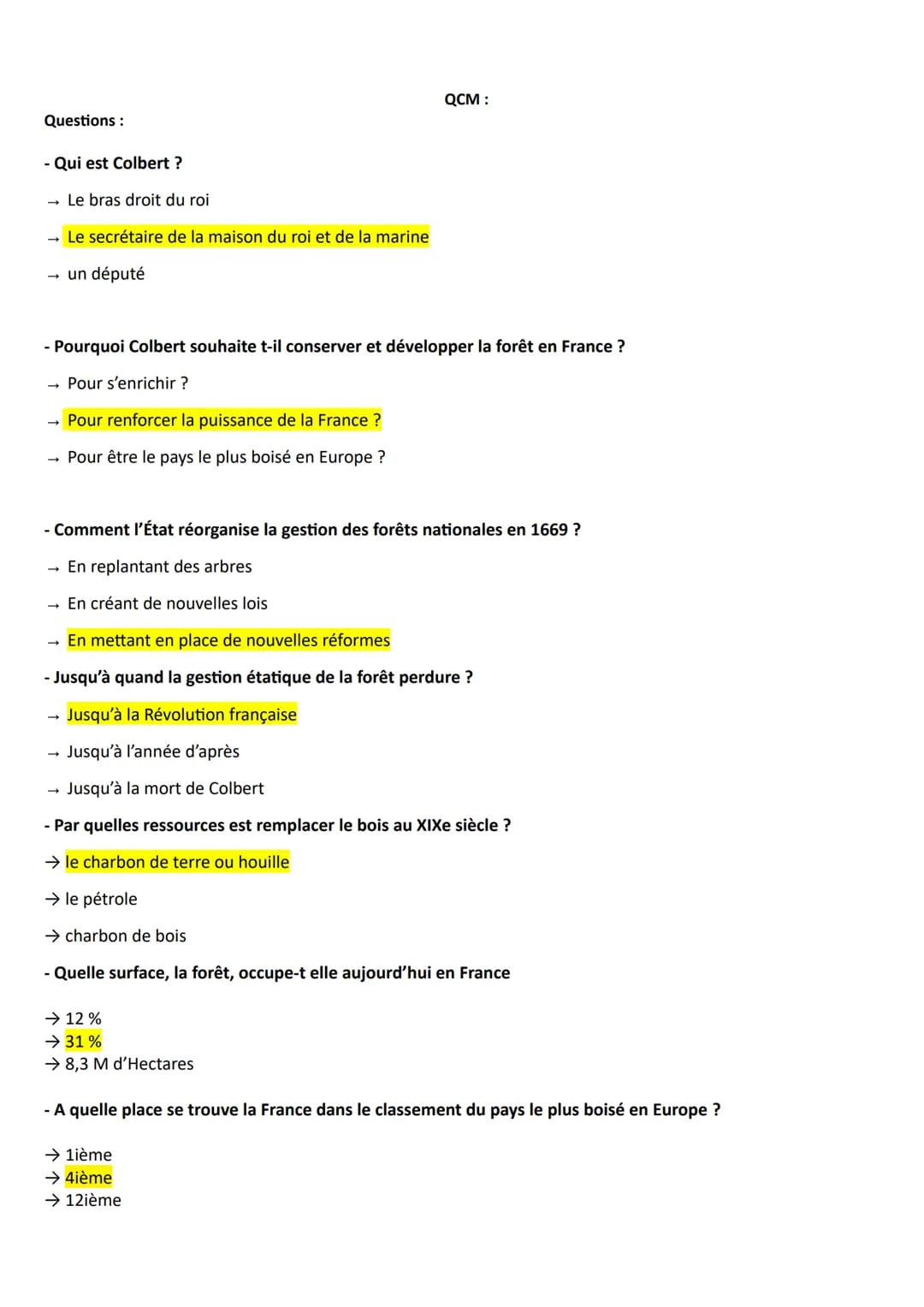 A) Exploiter et protéger une ressource << naturelle » : la forêt français depuis Colbert :
- France : pays boisé forêt représente 31 % du te