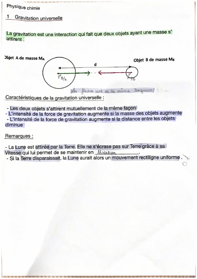 Physique chimie
CHAPITRE 2: Actions mécaniques et forces
1 Diagramme Objet-Interaction
Un diagramme Objet-Interaction permet de faire le bil