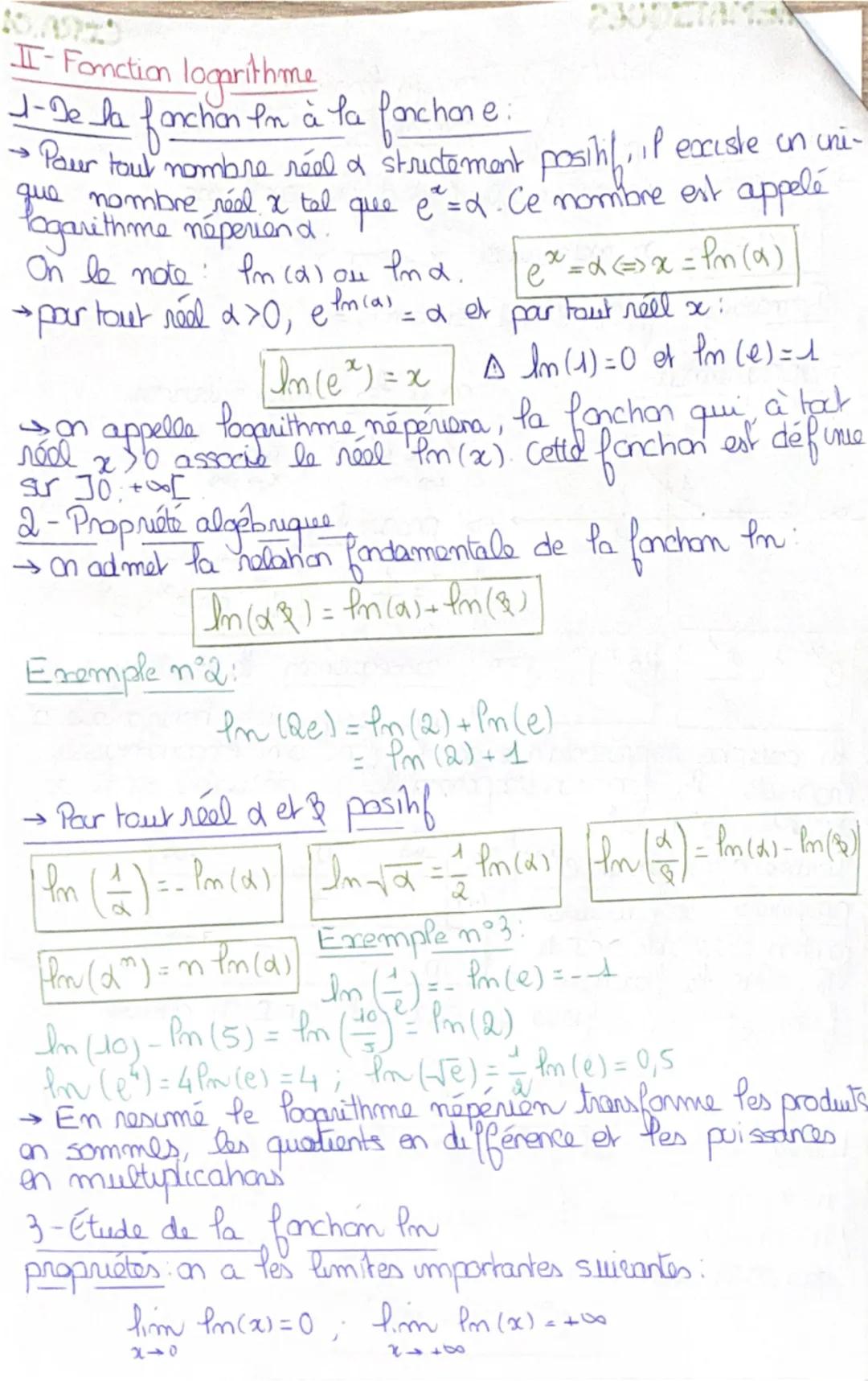 MATHEMATIQUES

Chapitre n°3: Fonction fagarithma
ex exponentialle

I-La forchon exponentielle

张
forchon exponentielle of est définie sur IR