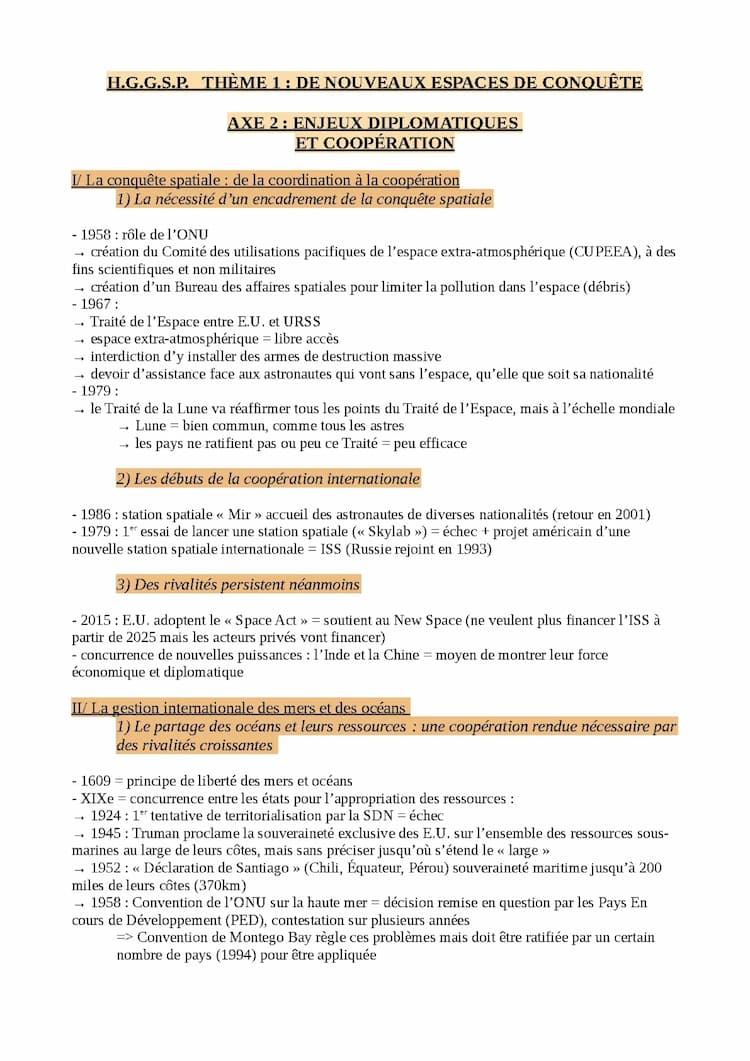 Know HGGSP - THÈME 1 - AXE 2 : ENJEUX DIPLOMATIQUES ET COOPÉRATION  thumbnail