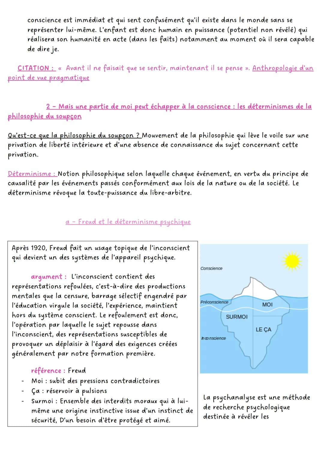 
<p>La question de la conscience et de l'inconscient est un sujet fondamental en philosophie. Il s'agit de comprendre la manière dont nous n