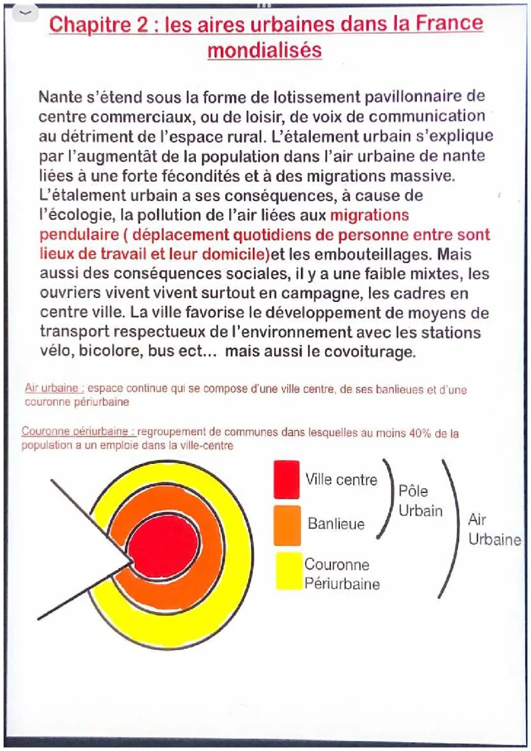 les aires urbaines dans la France mondialisés
