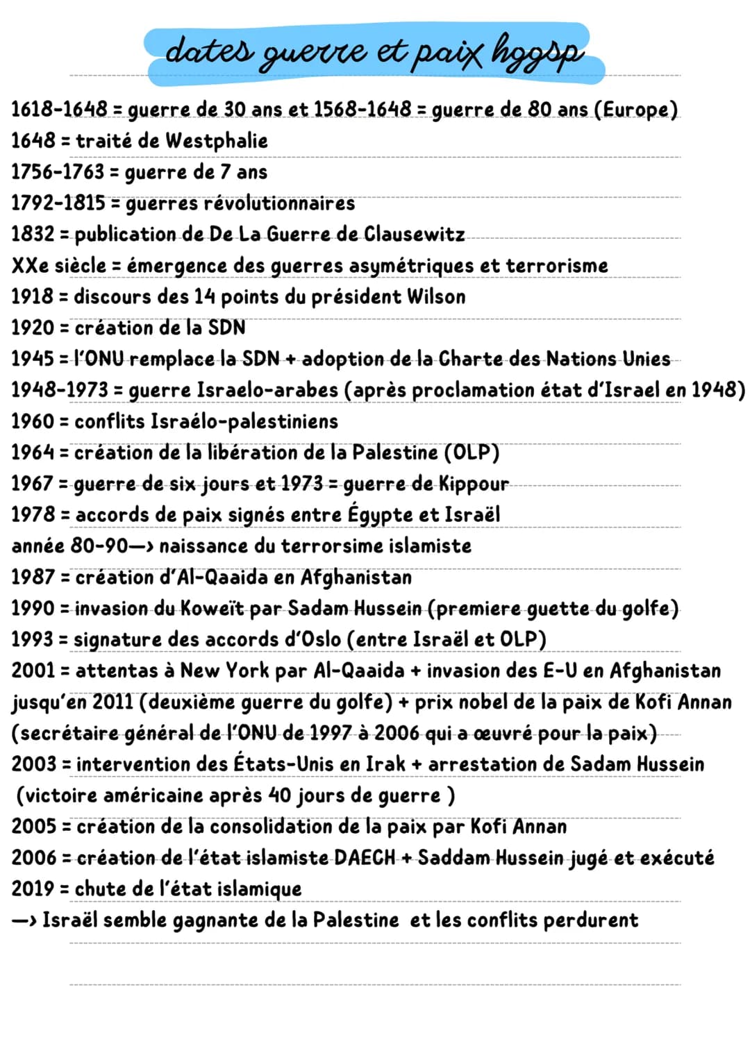 dates guerre et paix hogsp
1618-1648 = guerre de 30 ans et 1568-1648 = guerre de 80 ans (Europe)
1648= traité de Westphalie
1756-1763 guerre