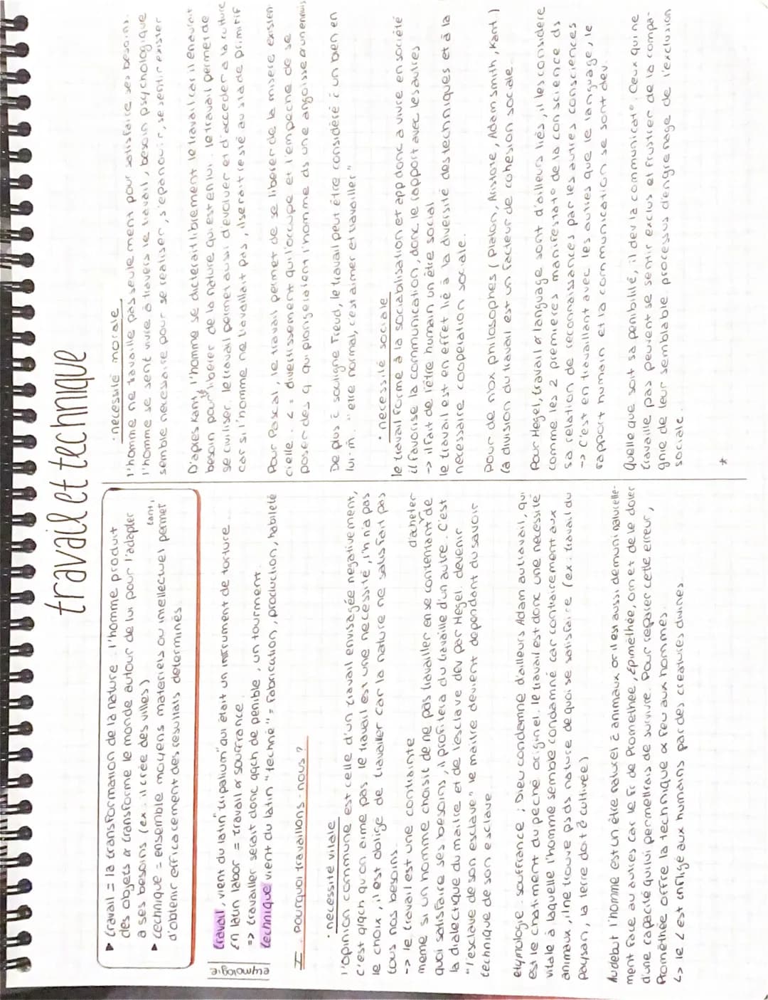 etymologie
travail et technique
▸ Cravail = la transformation de la nature
l'homme produit
des objets a transforme le monde autour de lui po