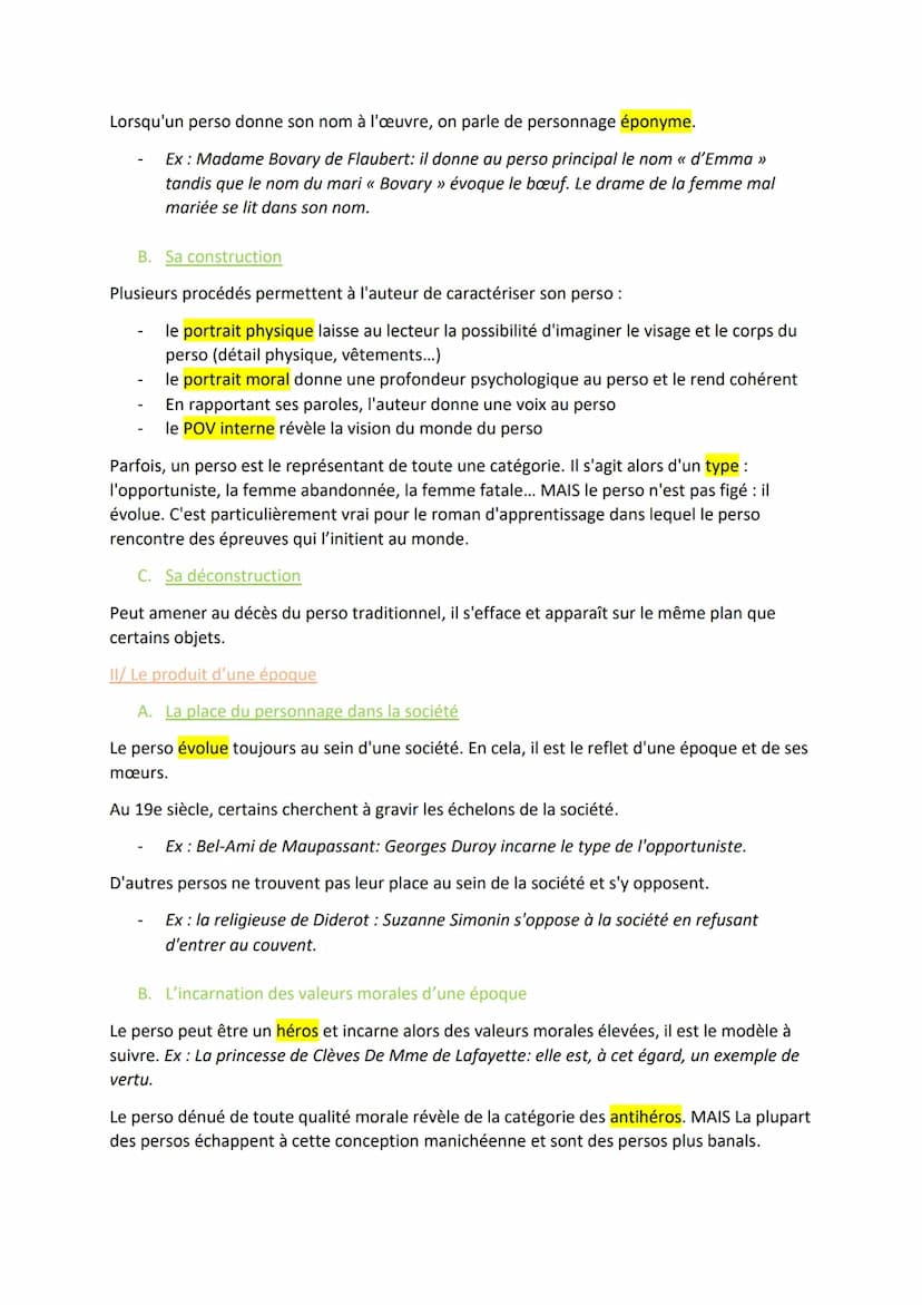 Fiche 1: le Roman
Le roman est une longue fiction en prose qui présente des persos, une intrigue et un cadre
spatio-temporel spécifique.
I/L