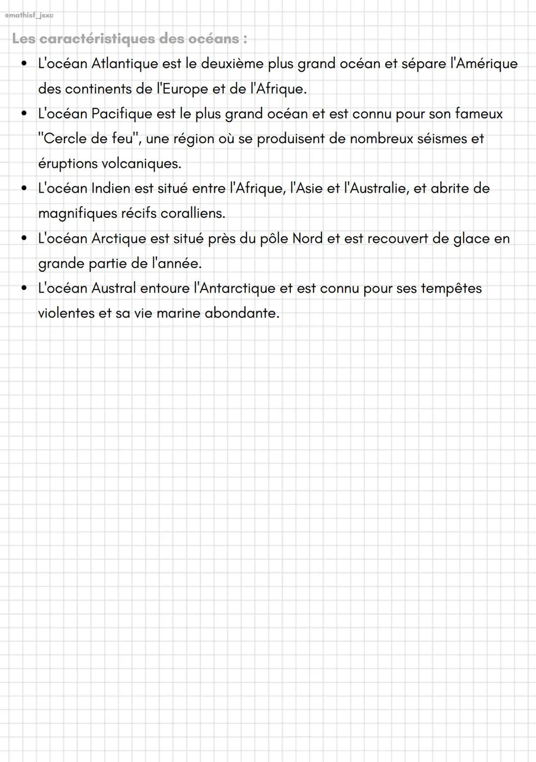 @mathisf_jsxc
Les continents :
• Un continent est une vaste étendue de terre émergée.
• Il existe 7 continents sur Terre: l'Asie, l'Afrique,