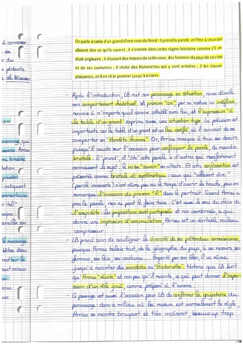 Texte n°16
C
C
Analyse linéaire de "Arrias", Jean de La Bruyère
INTRODUCTION
ide
de mouvement du classicisme à l'époque de Louis XIV possède