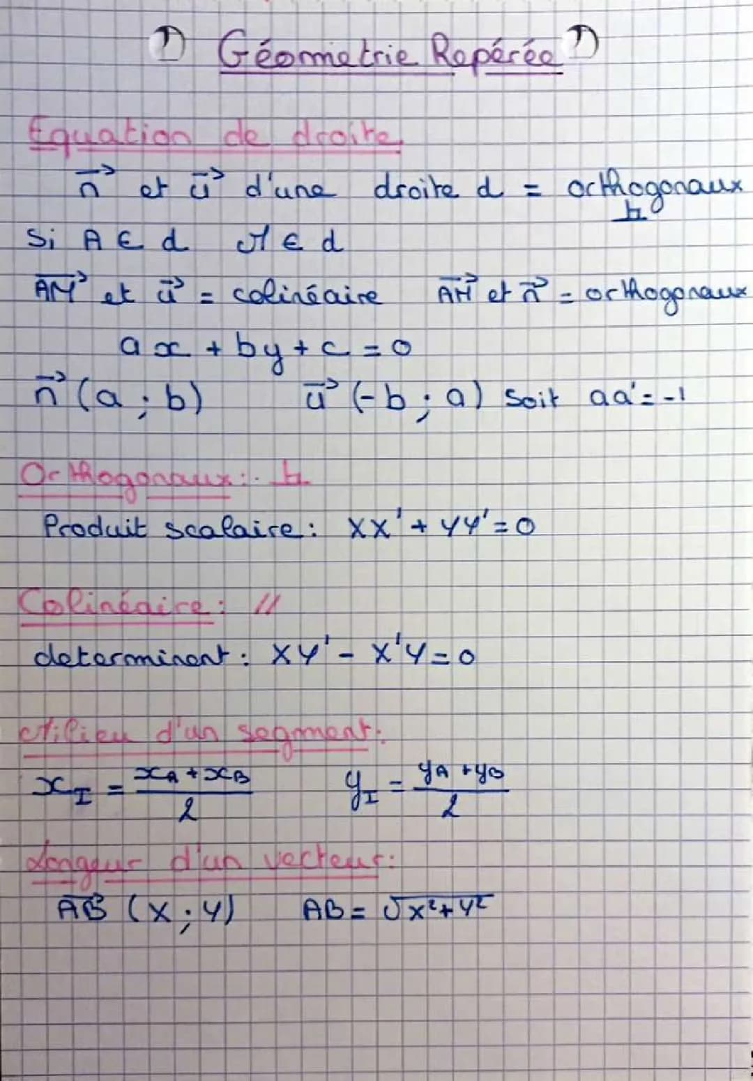 géométrie repérée 