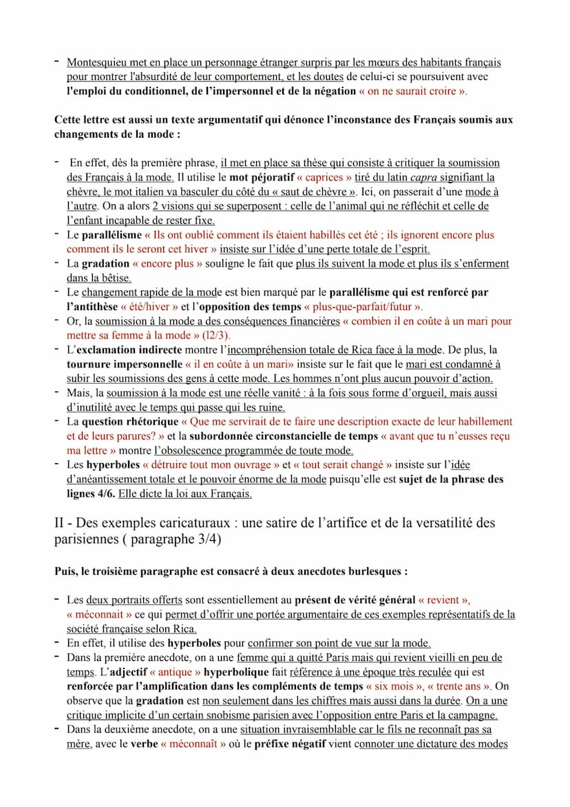 Introduction :
Texte 8 Lettres persanes,
lettre 99, 1721
Montesquieu est un philosophe des Lumières du XVIIIè siècle, connu en particulier p