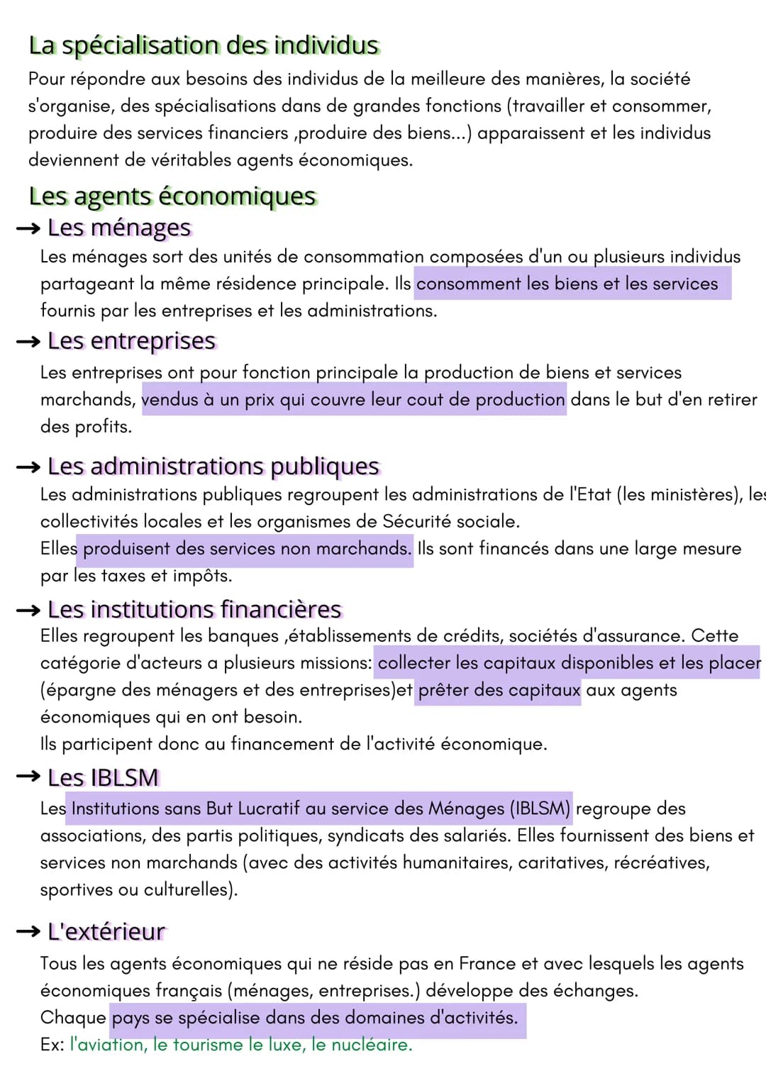 Chapitre 1 Les agents économiques et les différents types de
biens et de services
Thème 1
La notion de besoin
Les individus cherchent tous à