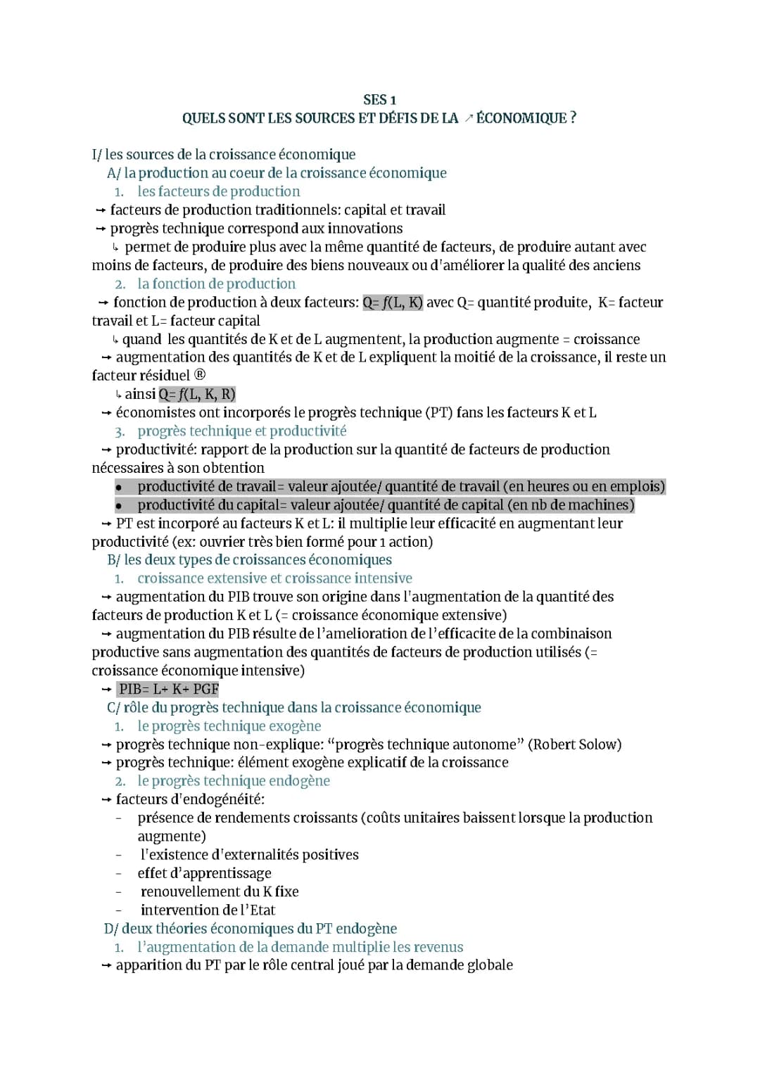 quelles sont les sources et defis de la croissance economique ? 