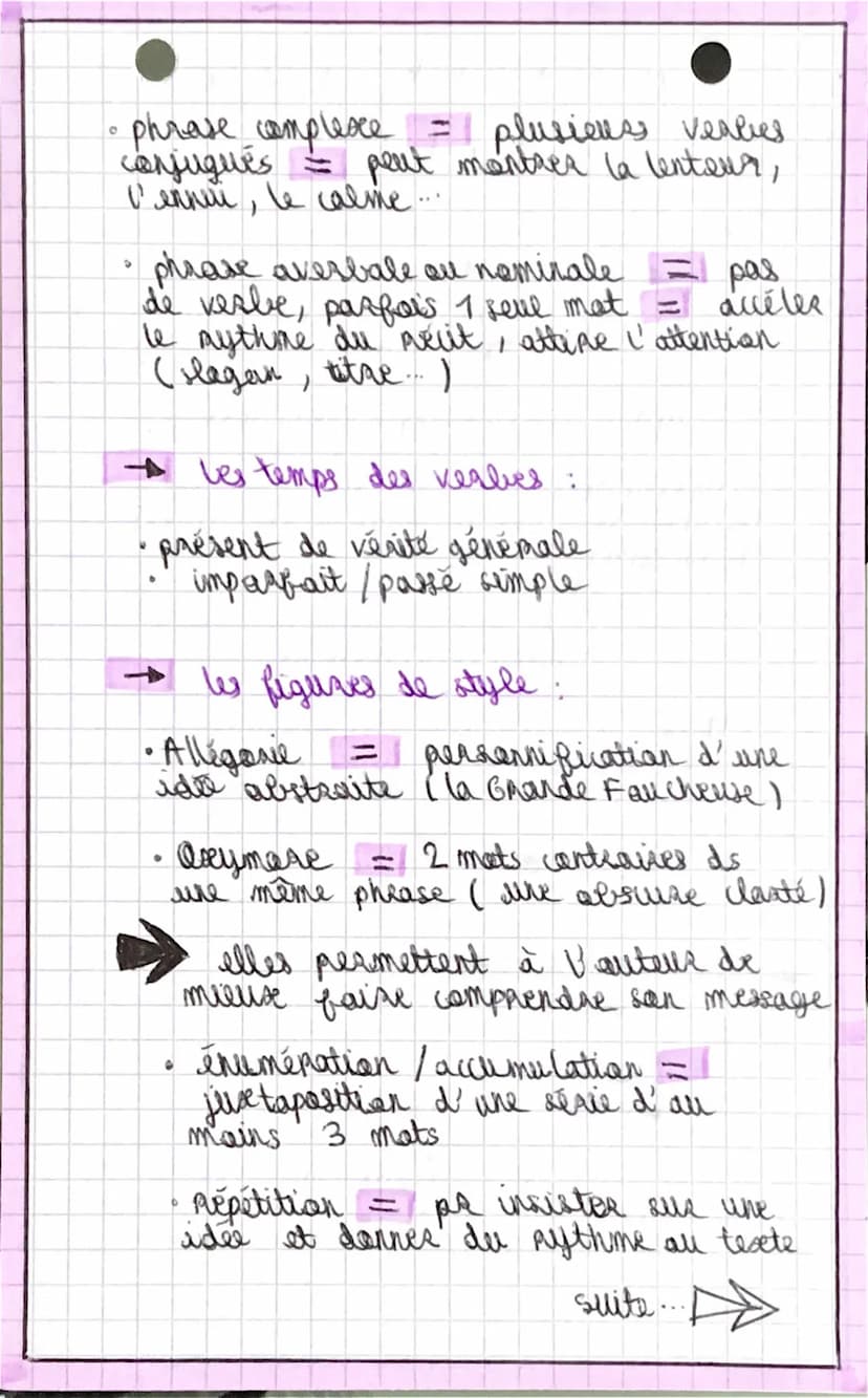 قلب مفلسیف ممه
مقاصد
→ champ lexual: mots qui traitent du
même thème ( la guerre, la beaute...)
→ types de phrases (panctuation)
O
criture
i