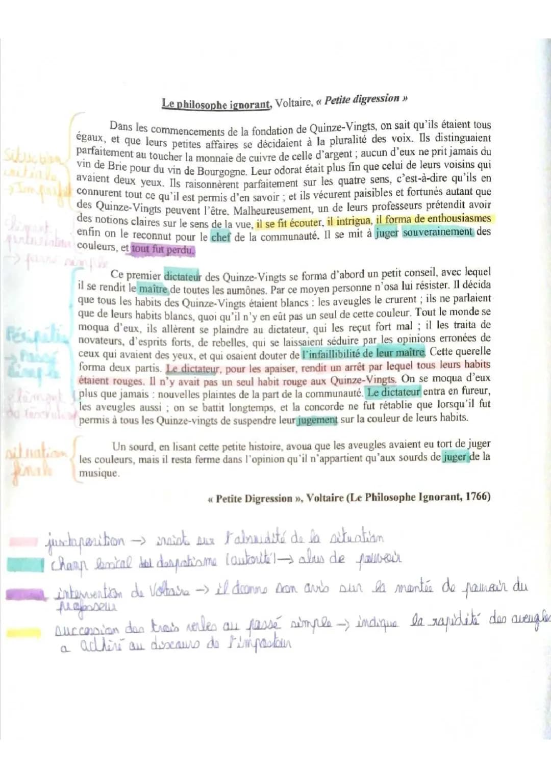 Les idées de Voltaire et sa vie : Exposé, biographie courte et analyse