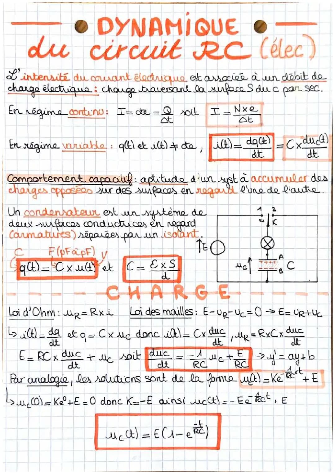 Régime Transitoire et Circuit RC: Exercices et Formules