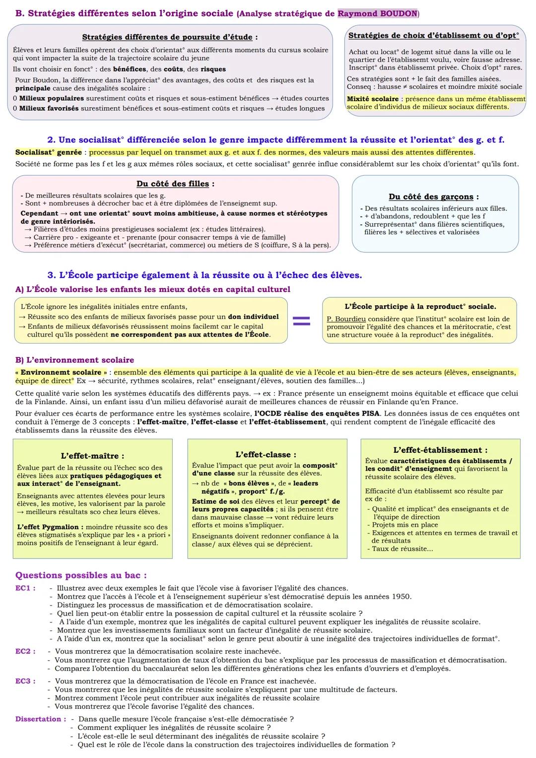 Chapitre 4: Quelle est l'action de l'école sur les destins individuels et sur l'évolution de
la société ?
I) Le rôle de l'École dans les soc