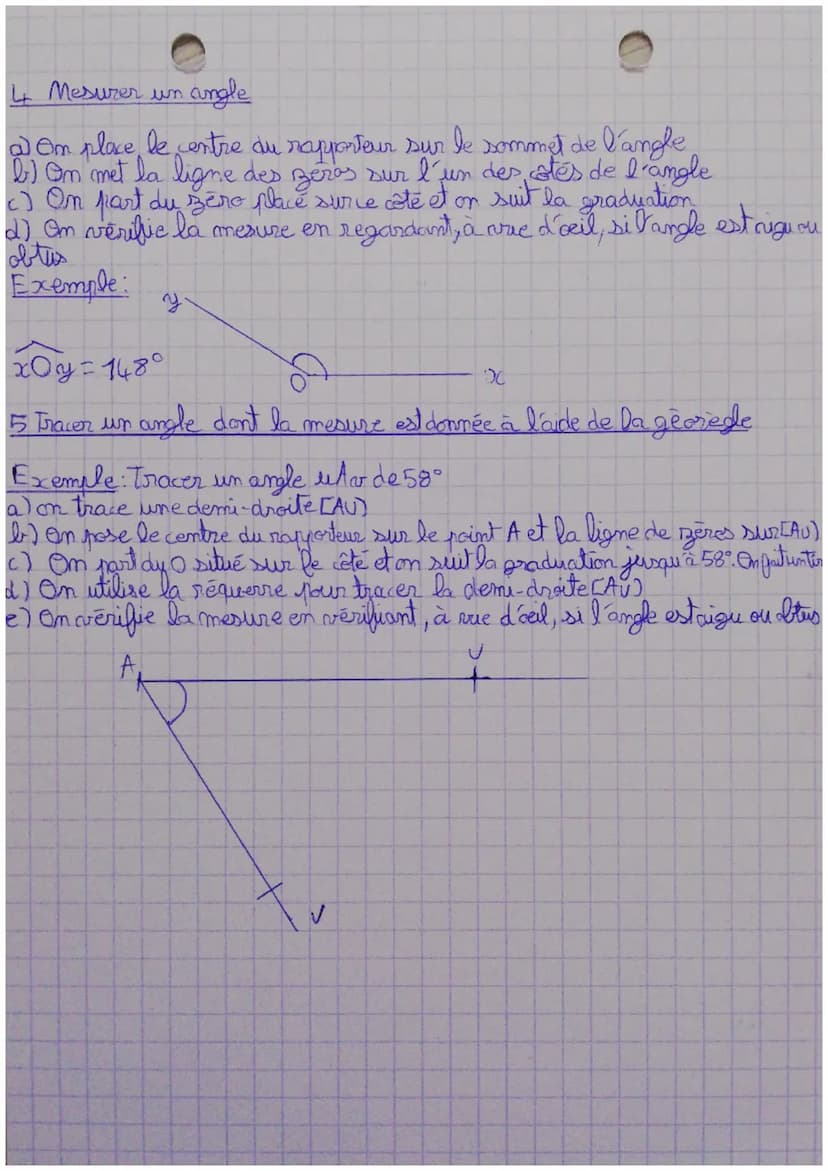 Maths
Notion d'angle
Definition: Un angle est une partie du plan limited for dew com
droites de même origine. Le point d'intersection des de